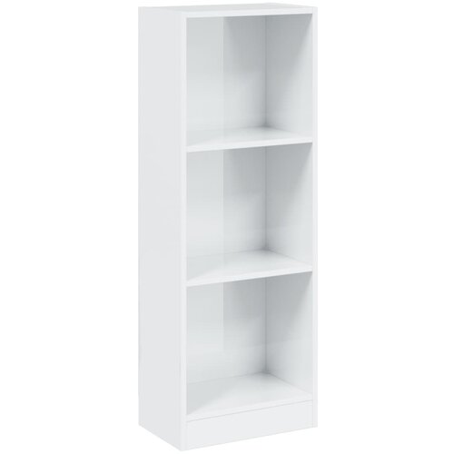 Maison Chic Knjižna omara - Knjižni regal 3-nadstropna visok sijaj bela 40x24x109 cm, (21725470) Cene