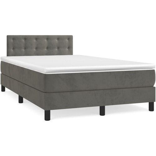 Box spring krevet s madracem tamnosivi 120 x 200 cm bar&amp;scaron;unasti Slike