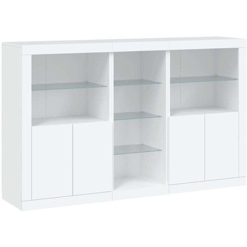  Komoda s LED svjetlima bijela 162 x 37 x 100 cm Slike