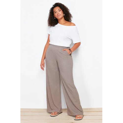 Trendyol Ženske pantalone Tbbss24Ar00006, Braon Cene