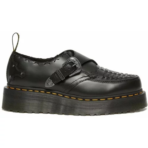 Dr. Martens Kožne cipele Ramsey Quad Monk za žene, boja: crna, s platformom, DM31680001