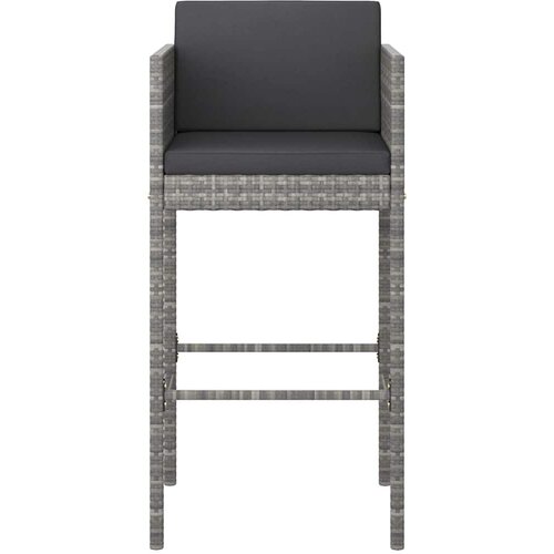  5-dijelni vrtni barski set od poliratana s jastucima sivi Siva 80 x 80 x 110 cm Slike