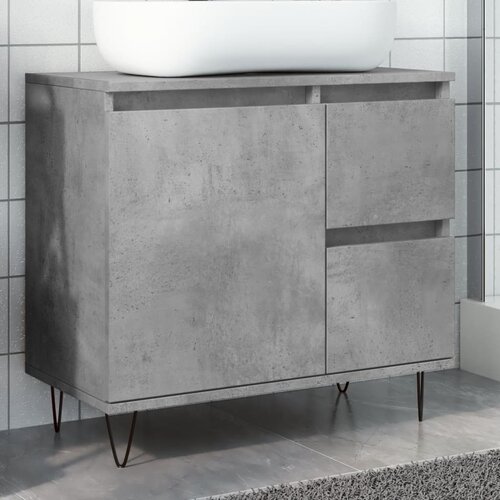 vidaXL omarica za umivalnik betonsko hrast 65x33x60 cm inženirski les Cene