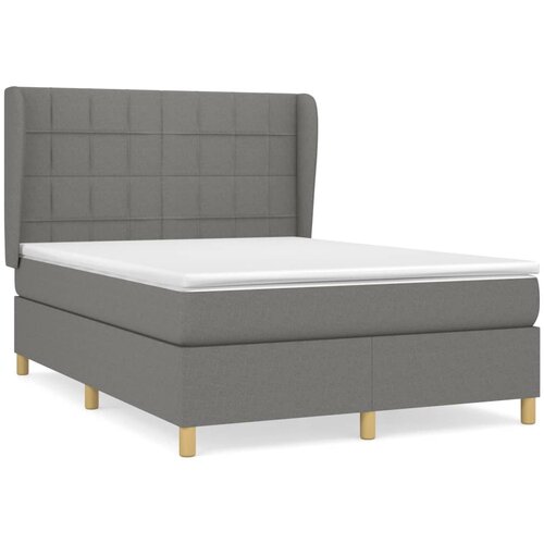 Maison Chic Box spring postelja - Vzmetna postelja z vzmetnico temno siva 140x200 cm blago SL21161, (21892815) Cene