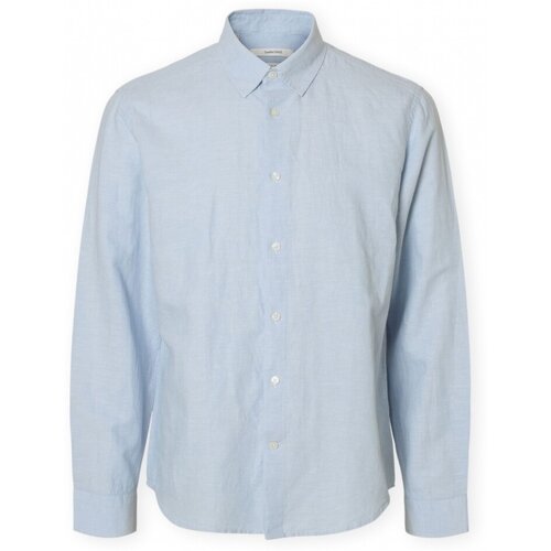 Selected Srajce z dolgimi rokavi Noos Regclay Shirt - Dusty Blue Modra Cene