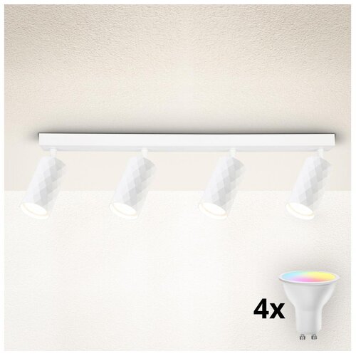  Brilagi - LED RGBW prigu&scaron;iva spot svetiljka SELE DIAMANT 4xGU10/6W/230V bela Cene