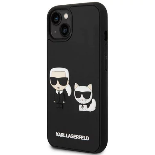 Karl Lagerfeld Originalen ovitek KLHCP14M3DRKCK za iPhone 14 Plus 6.7 črna trda zaščita - Full Bodies 3D