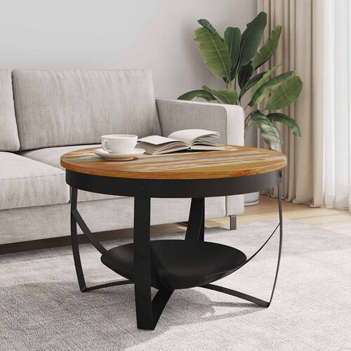  Stolić za kavu &amp;Oslash; 68 x 43 cm od masivnog obnovljenog drva Slike