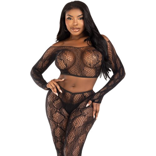 Leg Avenue Python Crop Top & Footless Tights 89373 Black Cijene