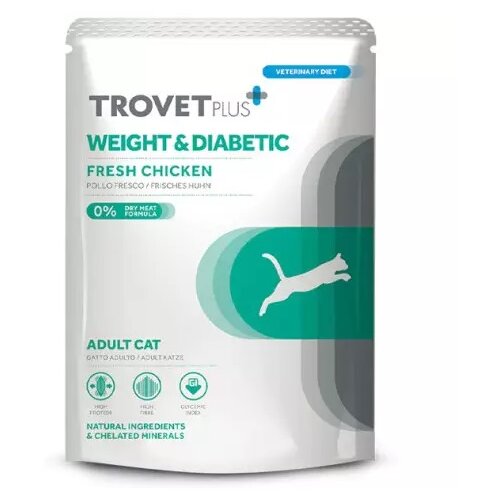 Trovet Plus Weight&amp;amp;Diabetic veterinarska dijeta za mačke kesica 85g Slike