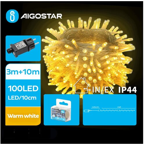 Aigostar LED spolja&amp;scaron;nja božićna girlanda 100xLED/8 funkcija 13m IP44 topla bela Slike