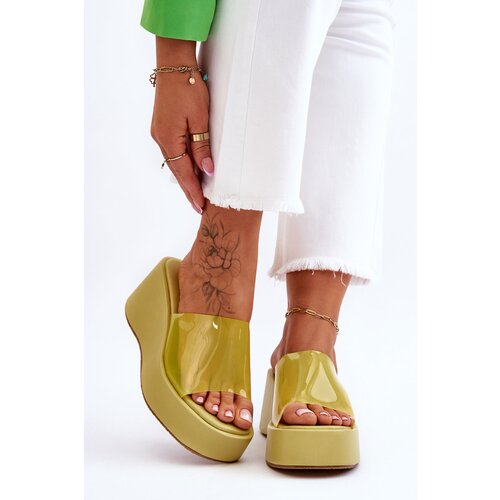 Kesi Lady&amp;#039;s transparent gusset slippers Light green Eliane Slike