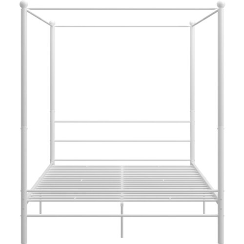  Okvir za krevet s nadstre&amp;scaron;nicom bijeli metalni 160 x 200 cm Slike