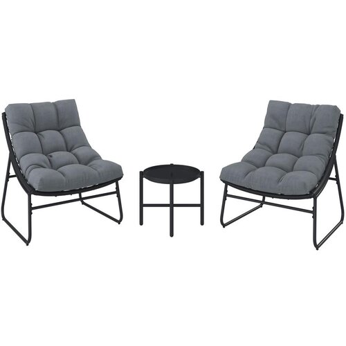 Bessagi Garden set za balkon elia, 3-Delno, siva, črna Slike
