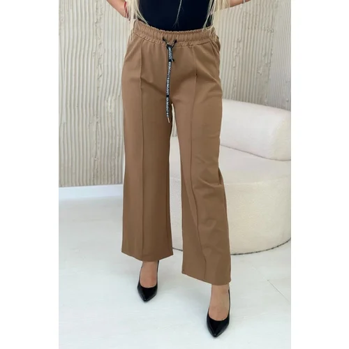 Kesi Punto Milano winter pants with wide legs Kamel