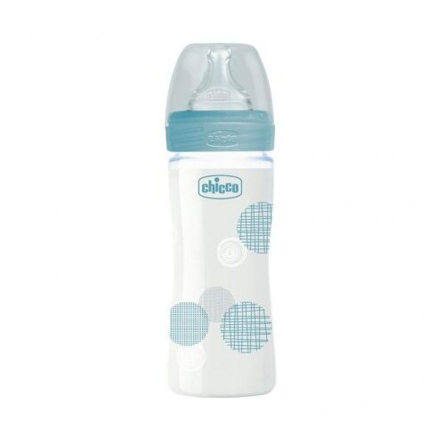 Chicco WB staklena flašica 240ml, silikon, plava ( A048496 ) Slike