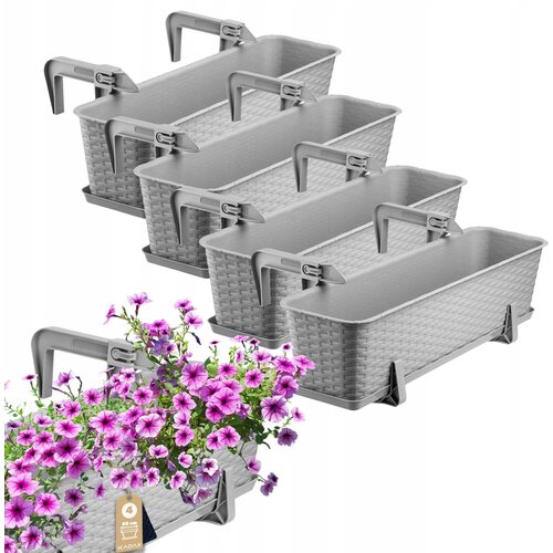 KADAX Balkonski lonec 60 cm, stojalo za cvetlične lončke, ročaji 4 kosi, (5000346157) Slike