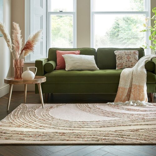 Flair Rugs Narančasti/krem vunen tepih 120x170 cm Abstract Swirl &amp;ndash; Slike