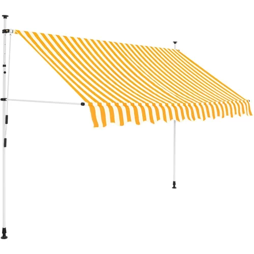 vidaXL Ročno zložljiva tenda 250 cm oranžne in bele črte