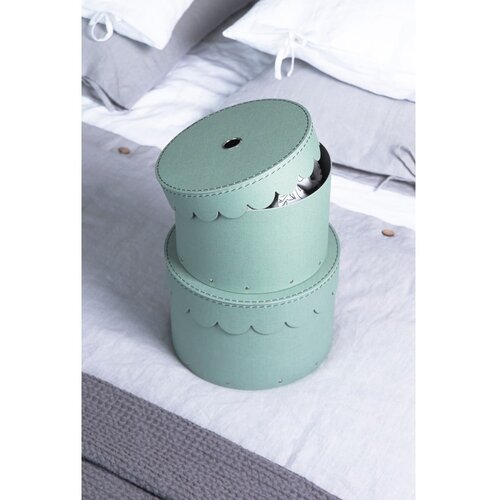 Bigso Box of Sweden Mentolno zelene kartonaste &amp;scaron;katle s pokrovom za shranjevanje v kompletu 2 ks &amp;oslash; 26x17,5 cm Wilma &amp;ndash; Slike