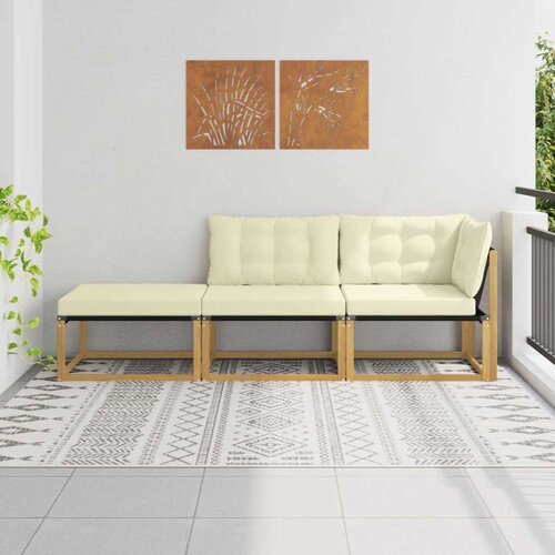  Sekcionalna sofa s jastukom Bijela 241 5 x 83 x 73 cm - Bijela i krem 1x srednji +1x kutni +1x stolić Cijene
