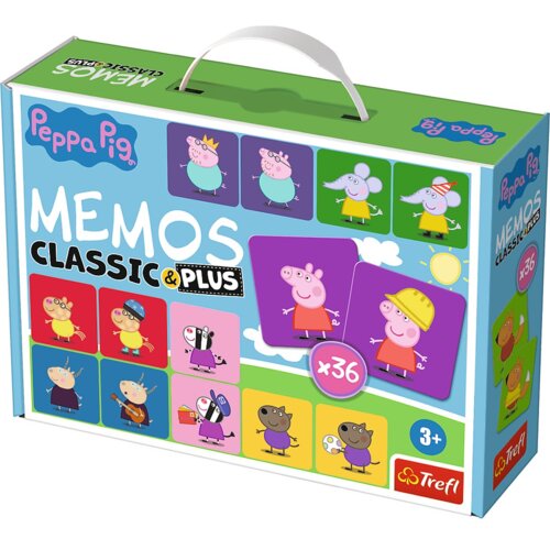 Peppa Pig Memos Classic &amp;amp; Plus Raz&amp;scaron;iritev za igro na plo&amp;scaron;či Spomin Slike