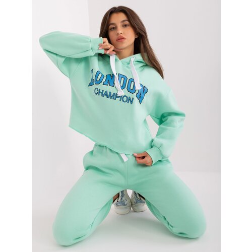 Fashion Hunters Mint blue tracksuit with Laraina print Slike