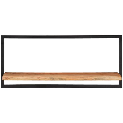  Zidne police 2 kom 80 x 25 x 35 cm masivni bagrem i čelik Slike
