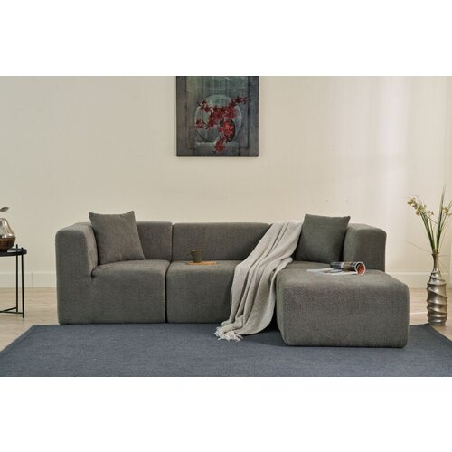 Atelier Del Sofa Ugaona garnitura Raks, 245x70x85 cm, Siva Cene