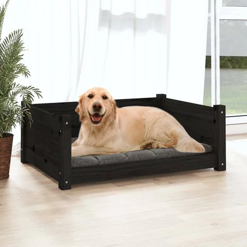  krevet za pse crni 75 5x55 5x28 cm od masivne borovine