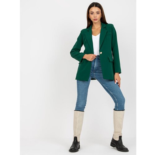 Fashion Hunters Classic dark green blazer with Veracruz button fastening Slike
