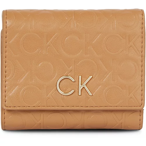 Calvin Klein Ženska denarnica Re-Lock Trifold Xs Emb K60K611321 Brown Sugar GA5