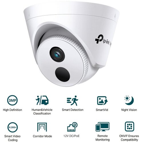 Tp-link VIGI C430I IR kamera 3MP, H.265+, 4mm leća, RJ45, PoE/12V DC, detekcija pokreta, VIGI app Cijene