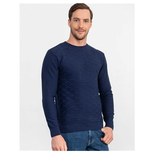 Tudors plavi džemper sa teksturom o izrez (KZ200013-301) Slike