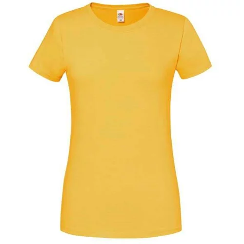 Fruit Of The Loom Iconic 195 Ringspun Premium Premium Women's Yellow T-shirt