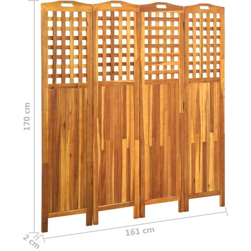 vidaXL Paravan 4-delni 161x2x170 cm trden akacijev les Cene