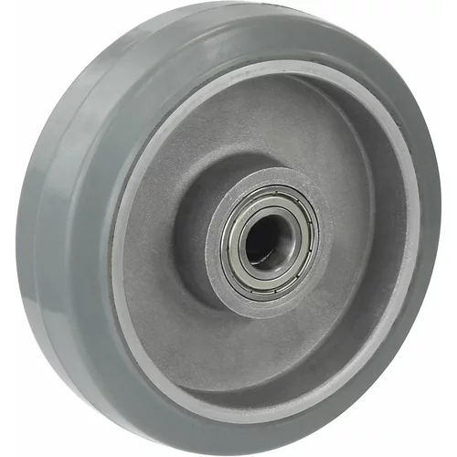 Proroll Elastično kolo iz polne gume, sivo, precizni kroglični ležaji, kolo Ø x širina 100 x 40 mm