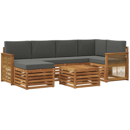 vidaXL Kotna sedežna garnitura z blazino 6 pcs Naravna in antracitna, (5000269976) Cene
