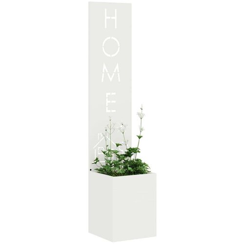 VidaXL Privatnost u vrtu Bijelo 32 x 140 cm Hladno valjana čelična Slike