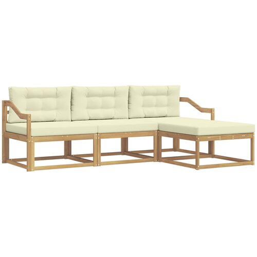 vidaXL Zunanja garnitura za sedenje 4 pcs Bela in krem Poliester, (5000282130) Cene