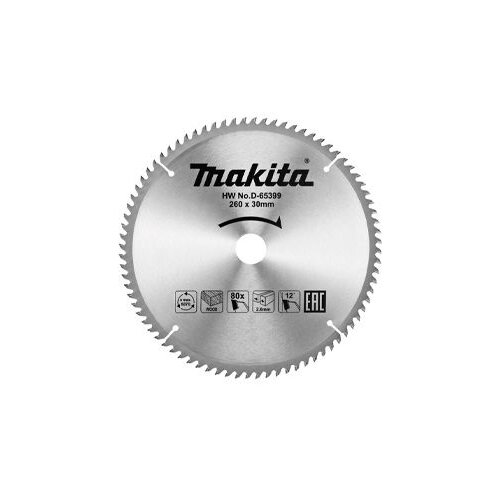 List za kružnu pilu 260x30 mm 80Z D-65399 MAKITA Cene