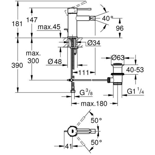 Grohe Essence jednoručna baterija za bide S - Size 32935001 Slike