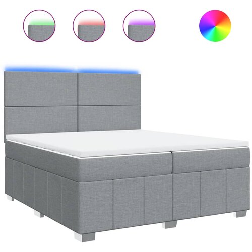 Maison Chic Box spring postelja - Vzmetna postelja z vzmetnico svetlo siva 200x200 cm blago SL11217, (21906037) Cene
