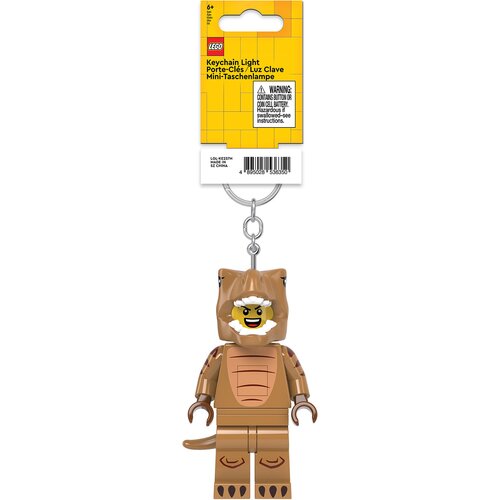 Lego Minifigure privezak za ključeve sa svetlom: Tip u kostimu ti-reksa Slike