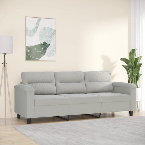 vidaXL Trosjed Svjetlosiva 180 cm od mikrovlakana Cijene