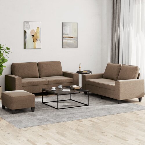  3-dijelni set sofa smeđi od tkanine Slike