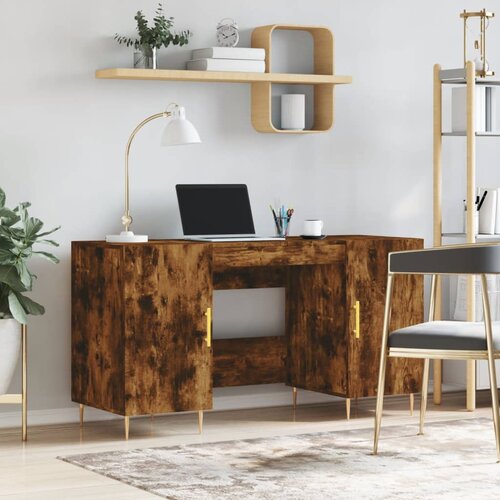 vidaXL Radni stol boja dimljenog hrasta 140x50x75 cm konstruirano drvo Cijene
