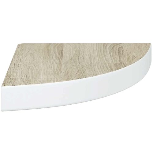  Kutne zidne police 4 kom boja hrasta i bijele 25x25x3,8 cm MDF Slike