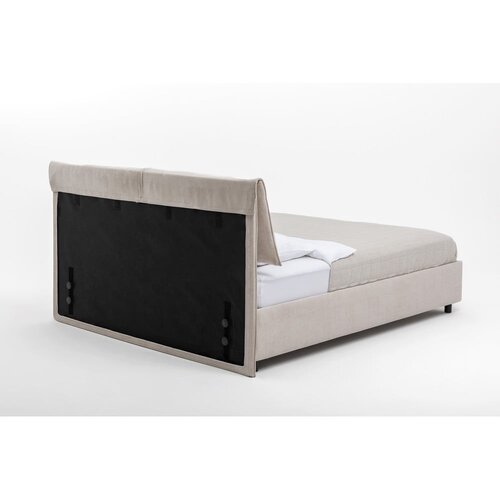 Bonami Selection Bež oblazinjena zakonska postelja s prostorom za shranjevanje z letvenim dnom 180x200 cm Myra Pillow &amp;ndash; Slike