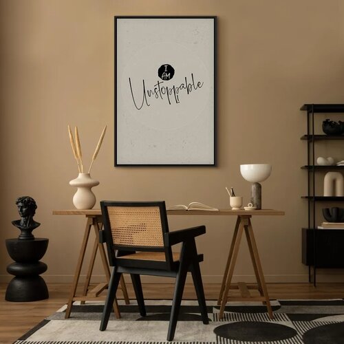  Slika - I Am Unstoppable (1 Part) Vertical 40x60 U crnom drvenom okviru Slike